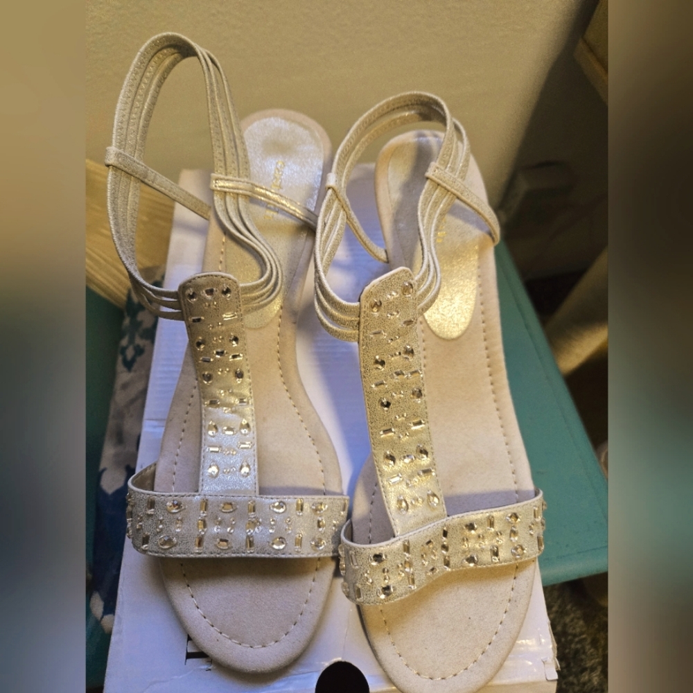 East 5th dressy sandals size 12 Champagne color